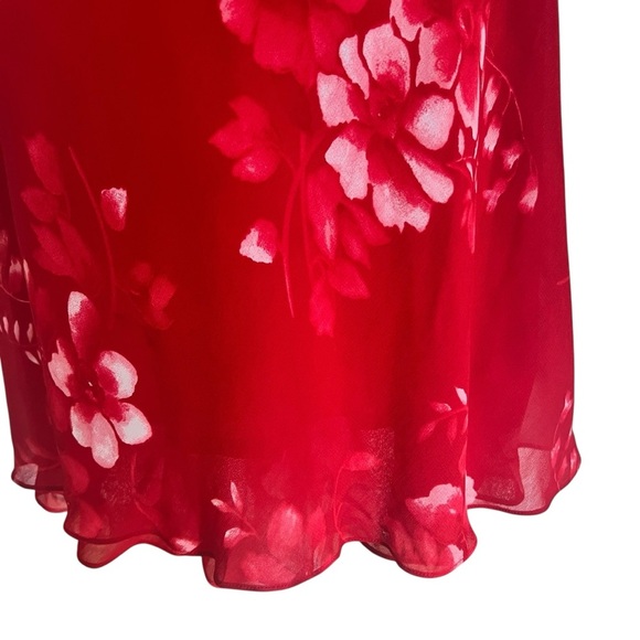 Jones New York Red Floral Slip Dress Size‎ 14 – Viscose Vintage Made in HK - Picture 9 of 10